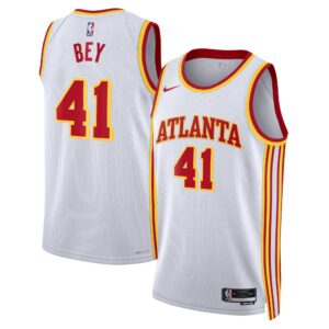 Atlanta Hawks Nike Association Edition Swingman Jersey - White - Saddiq Bey - Unisex