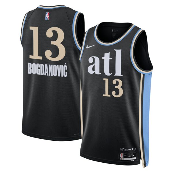 Atlanta Hawks Nike City Edition Swingman Jersey 23 – Black – Bogdan Bogdanović – Unisex