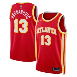 Atlanta Hawks Nike Icon Edition Swingman Jersey - Red - Bogdan Bogdanović - Unisex