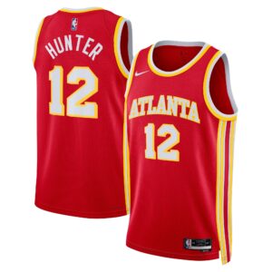 Atlanta Hawks Nike Icon Edition Swingman Jersey - Red - De'Andre Hunter - Unisex