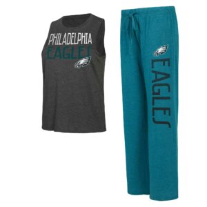 Women's Philadelphia Eagles Concepts Sport Green/Black Muscle Tank Top & Pants Lounge Set