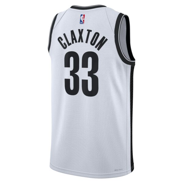 Brooklyn Nets Nike Association Edition Swingman Jersey – White – Nic Claxton – Unisex