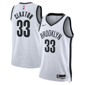 Brooklyn Nets Nike Association Edition Swingman Jersey - White - Nic Claxton - Unisex