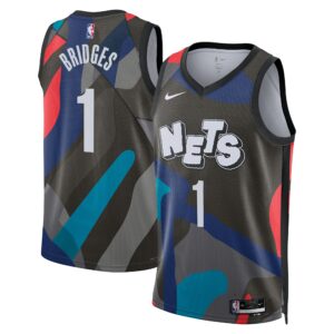 Brooklyn Nets Nike City Edition Swingman Jersey 23 - Black - Mikal Bridges - Unisex