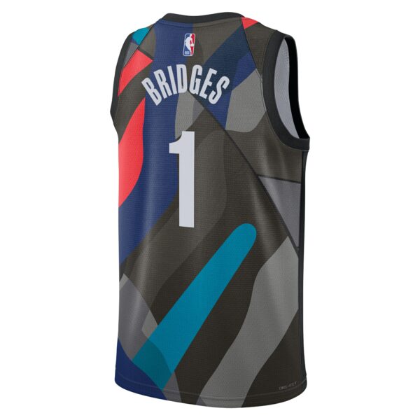 Brooklyn Nets Nike City Edition Swingman Jersey 23 – Black – Mikal Bridges – Unisex