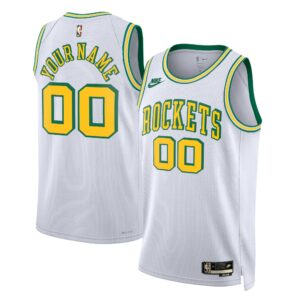 Houston Rockets Nike Classic Edition Swingman Jersey 22-White/Clover - Custom - Mens