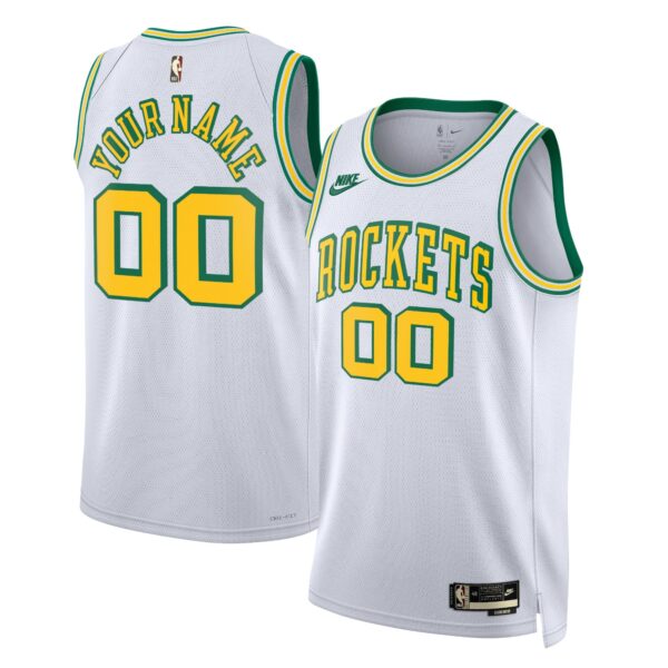 Houston Rockets Nike Classic Edition Swingman Jersey 22-White/Clover – Custom – Mens