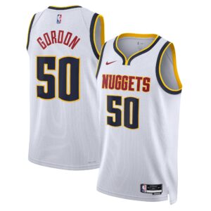 Denver Nuggets Nike Association Edition Swingman Jersey - White - Aaron Gordon - Unisex