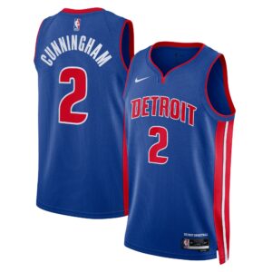 Detroit Pistons Nike Icon Edition Swingman Jersey - Blue - Cade Cunningham - Unisex