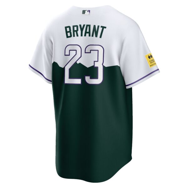 Men’s Colorado Rockies Kris Bryant Nike White/Forest Green City Connect Replica Player Jersey