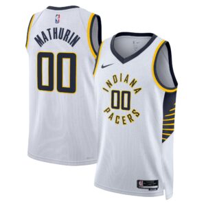 Indiana Pacers Nike Association Edition Swingman Jersey - White - Bennedict Mathurin - Unisex