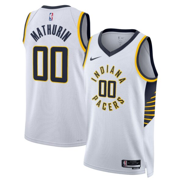 Indiana Pacers Nike Association Edition Swingman Jersey – White – Bennedict Mathurin – Unisex