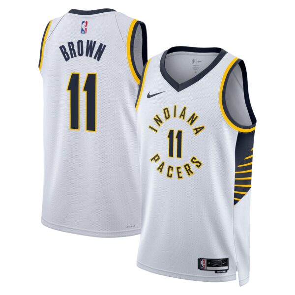 Indiana Pacers Nike Association Edition Swingman Jersey – White – Bruce Brown – Unisex