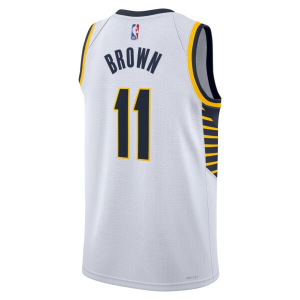 Indiana Pacers Nike Association Edition Swingman Jersey – White – Bruce Brown – Unisex