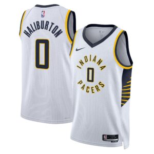 Indiana Pacers Nike Association Edition Swingman Jersey - White - Tyrese Haliburton - Unisex