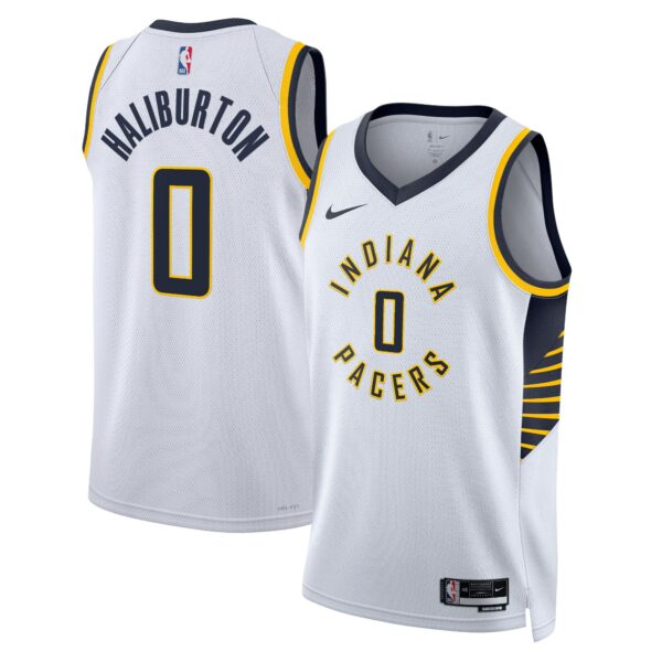 Indiana Pacers Nike Association Edition Swingman Jersey – White – Tyrese Haliburton – Unisex