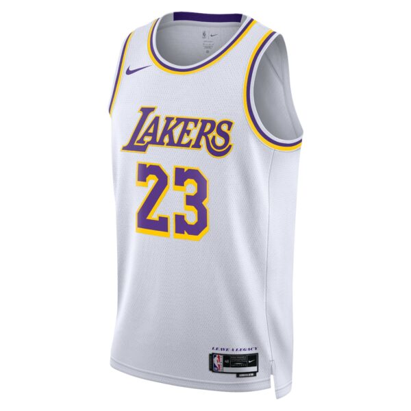 Los Angeles Lakers Nike Association Edition Swingman Jersey – White – Lebron James – Unisex