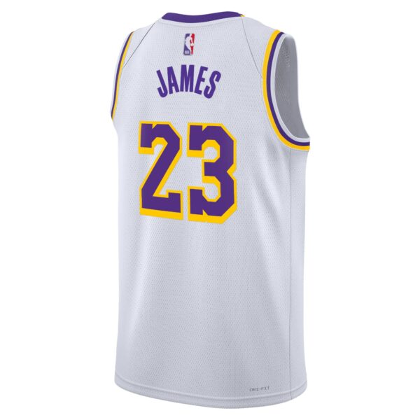 Los Angeles Lakers Nike Association Edition Swingman Jersey – White – Lebron James – Unisex