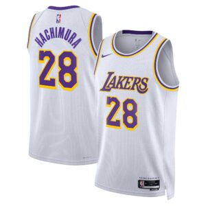 Los Angeles Lakers Nike Association Edition Swingman Jersey - White - Rui Hachimura - Unisex