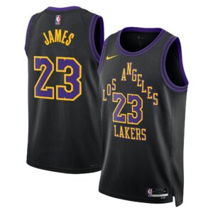 Los Angeles Lakers Nike City Edition Swingman Jersey 23 - Black - Lebron James - Unisex