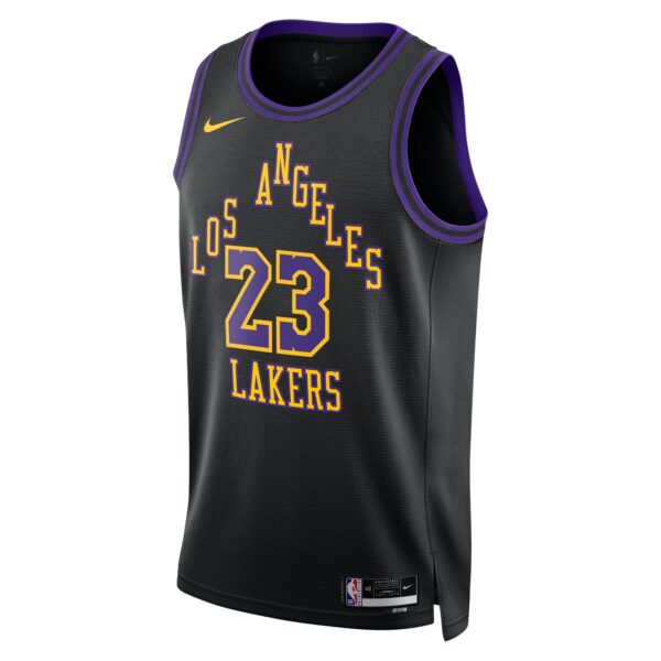 Los Angeles Lakers Nike City Edition Swingman Jersey 23 – Black – Lebron James – Unisex