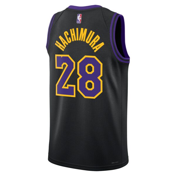 Los Angeles Lakers Nike City Edition Swingman Jersey 23 – Black – Rui Hachimura – Unisex