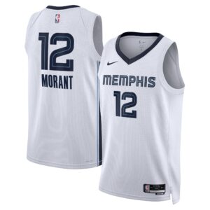 Memphis Grizzlies Nike Association Edition Swingman Jersey - White - Ja Morant - Unisex