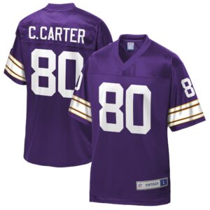 Men's Minnesota Vikings Chris Carter NFL Pro Line Purple Retired Player Replica Jersey