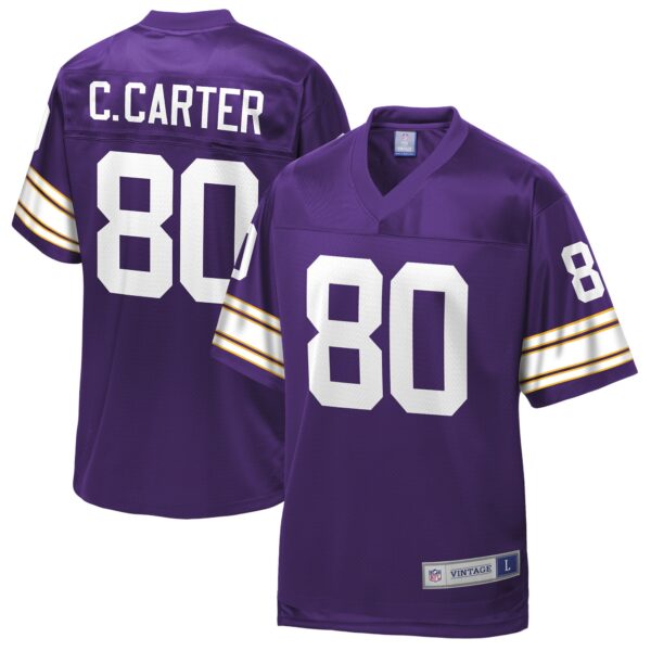 Men’s Minnesota Vikings Chris Carter NFL Pro Line Purple Retired Player Replica Jersey