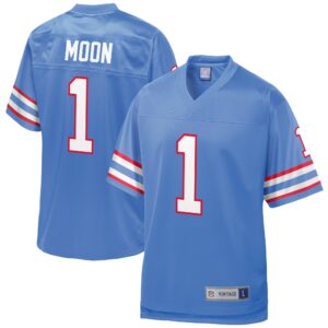 Men's Houston Oilers Warren Moon NFL Pro Line Light Blue Retired Player Replica Jersey