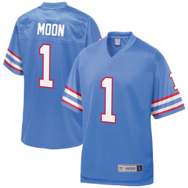 Men’s Houston Oilers Warren Moon NFL Pro Line Light Blue Retired Player Replica Jersey