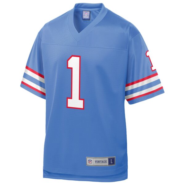 Men’s Houston Oilers Warren Moon NFL Pro Line Light Blue Retired Player Replica Jersey