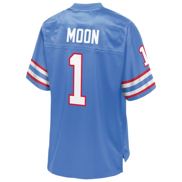 Men’s Houston Oilers Warren Moon NFL Pro Line Light Blue Retired Player Replica Jersey