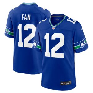 Men's Seattle Seahawks 12s Nike Royal Throwback Player Game Jersey