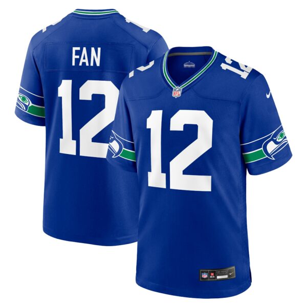 Men’s Seattle Seahawks 12s Nike Royal Throwback Player Game Jersey