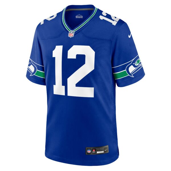 Men’s Seattle Seahawks 12s Nike Royal Throwback Player Game Jersey