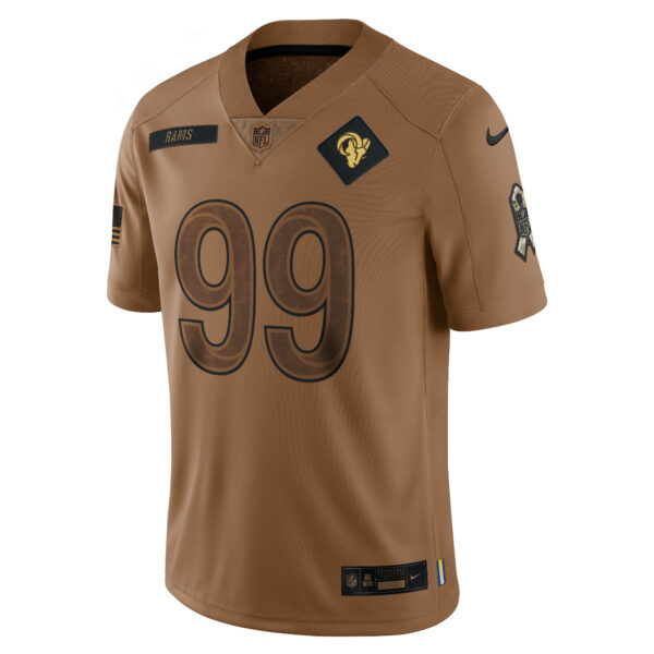 Men’s Los Angeles Rams Aaron Donald Nike Brown 2023 Salute To Service Limited Jersey