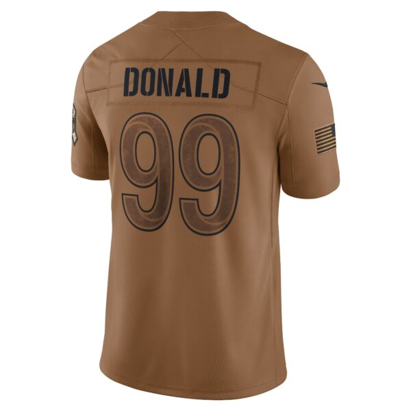 Men’s Los Angeles Rams Aaron Donald Nike Brown 2023 Salute To Service Limited Jersey