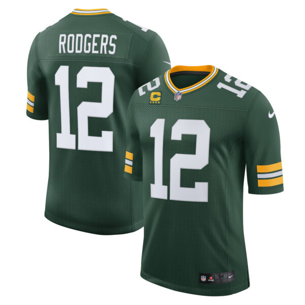 Men’s Green Bay Packers Aaron Rodgers Nike Green Captain Vapor Limited Jersey