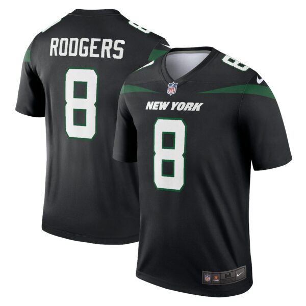 Men’s New York Jets Aaron Rodgers Nike Stealth Black Alternate Legend Player Jersey