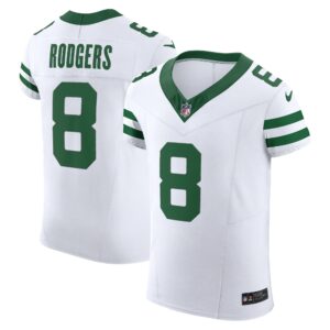 Men's New York Jets Aaron Rodgers Nike White Alternate Vapor F.U.S.E. Elite Jersey