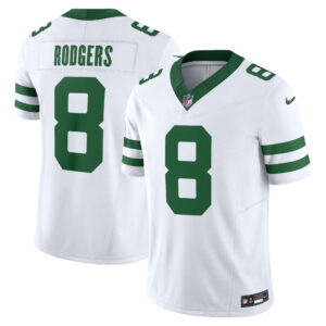 Men's New York Jets Aaron Rodgers Nike White Vapor F.U.S.E. Limited Jersey