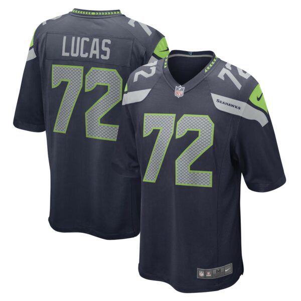 Men’s Seattle Seahawks Abraham Lucas Nike College Navy Game Player Jersey