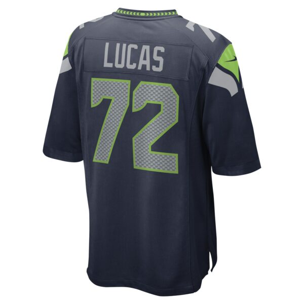 Men’s Seattle Seahawks Abraham Lucas Nike College Navy Game Player Jersey