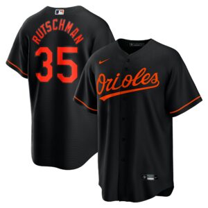 Men's Baltimore Orioles Adley Rutschman Nike Black Alternate Replica Player Jersey