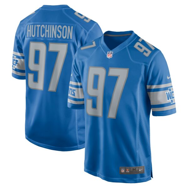 Men’s Detroit Lions Aidan Hutchinson Nike Blue Player Game Jersey