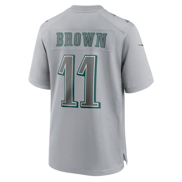 Men’s Philadelphia Eagles A.J. Brown Nike Gray Super Bowl LVII Patch Atmosphere Fashion Game Jersey