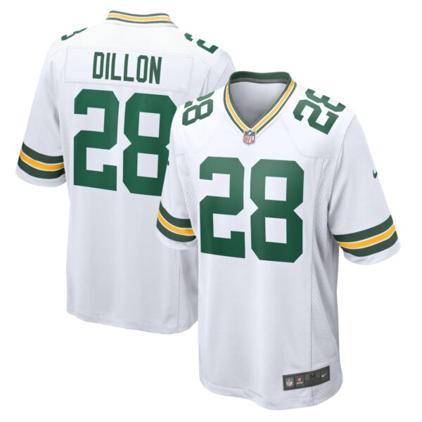 Men’s Green Bay Packers AJ Dillon Nike White Game Player Jersey