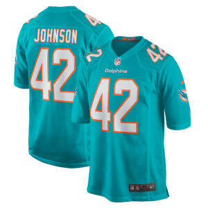 Men's Miami Dolphins Alexander Johnson Nike Aqua Game Jersey