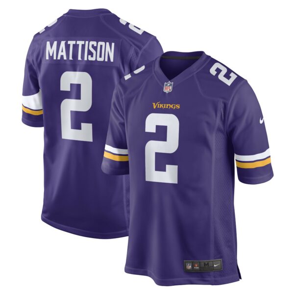 Men’s Minnesota Vikings Alexander Mattison Nike Purple Game Player Jersey